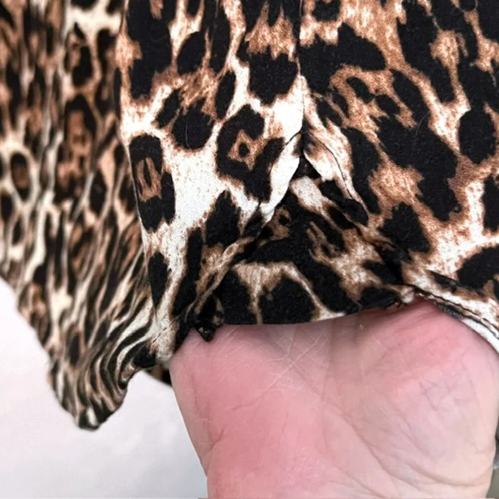 Westbound Woman Button-down Tunic, Leopard Print, Long Sleeve Plus Size 3X - Picture 5 of 6